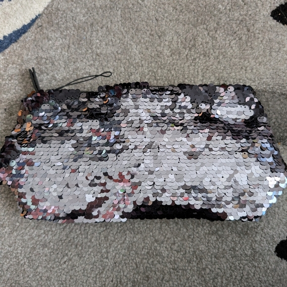 Victoria's Secret Silver Sequin Cosmetic Bag - Picture 2 of 4